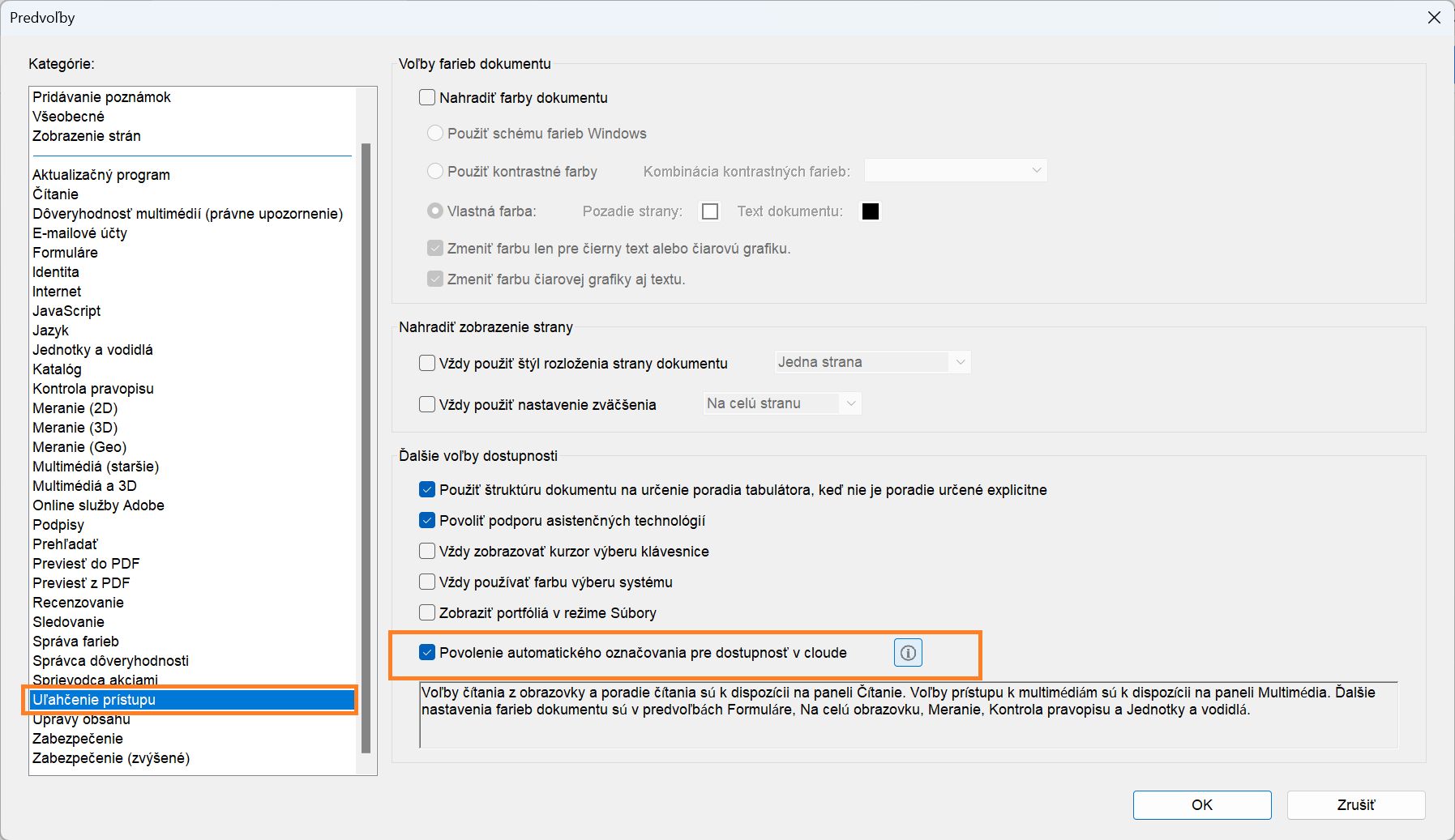 Predvoľba povoliť alebo zakázať cloudové automatické označovanie
