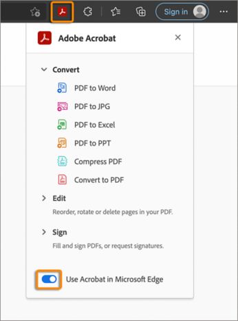 Acrobat-viewer in- of uitschakelen