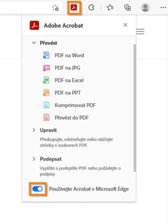 Povolit nebo zakázat prohlížeč Acrobat