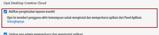 Aktifkan penginstalan mandiri