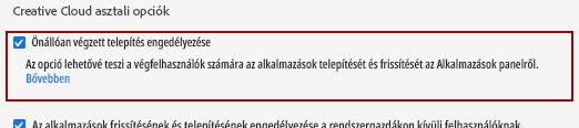 Önkiszolgáló telepítés engedélyezése
