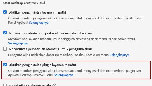 Nonaktifkan sinkronisasi file