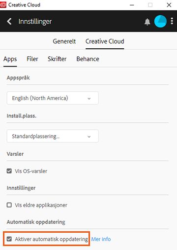 Aktiver automatisk oppdatering
