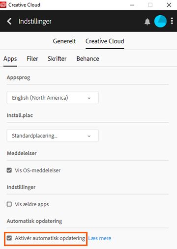 Aktivér automatisk opdatering