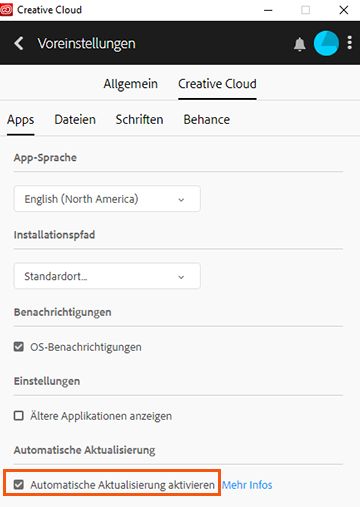 Automatische Aktualisierung aktivieren