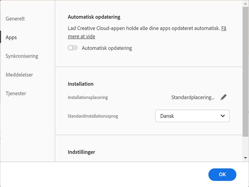 Opdater apps automatisk