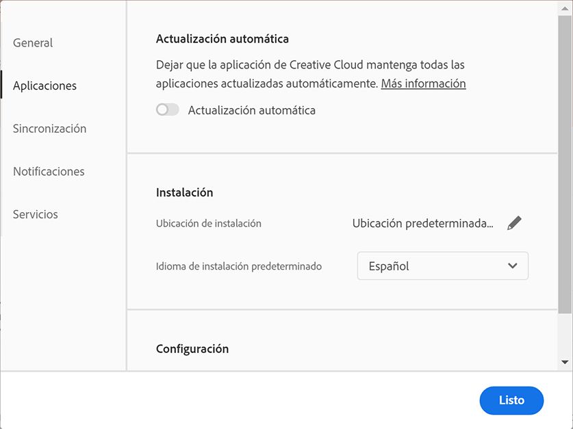 Actualización automática de aplicaciones