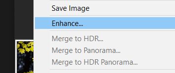 Sélectionner Accentuer dans le menu contextuel du film fixe