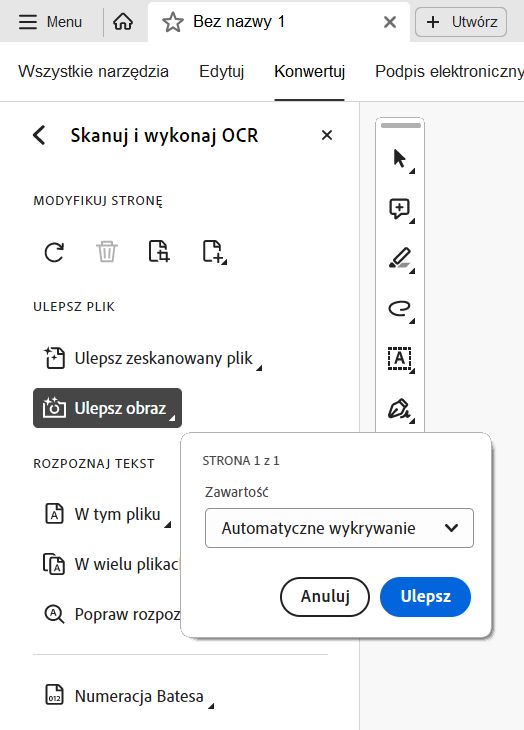 Użyj aplikacji Acrobat Reader na komputerze, aby ulepszyć zdjęcia zrobione za pomocą aparatu w telefonie komórkowym.