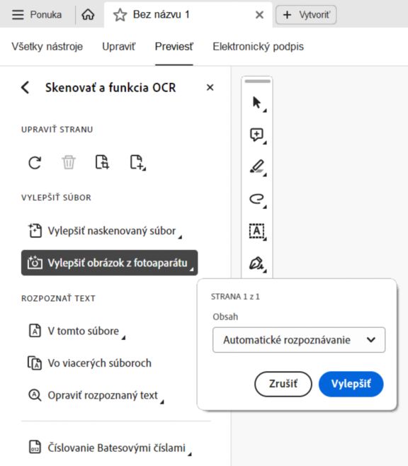 Pomocou aplikácie Acrobat Reader Desktop môžete vylepšiť fotografie zachytené mobilným fotoaparátom.