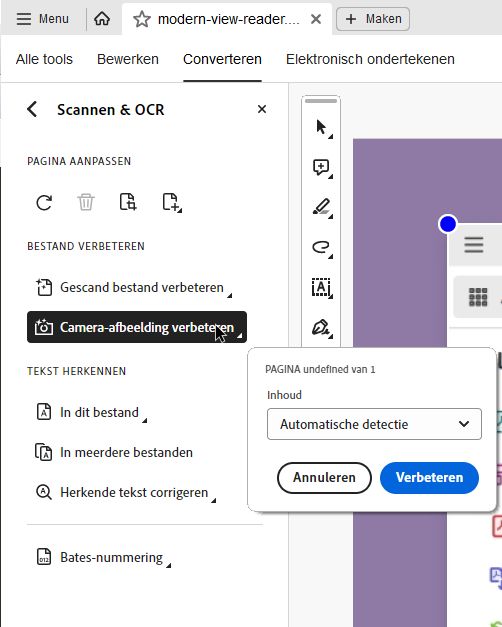 Gebruik Acrobat Reader Desktop om foto's te verbeteren die met een mobiele camera zijn gemaakt.