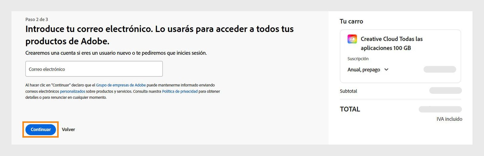 Editar datos de facturación y pago