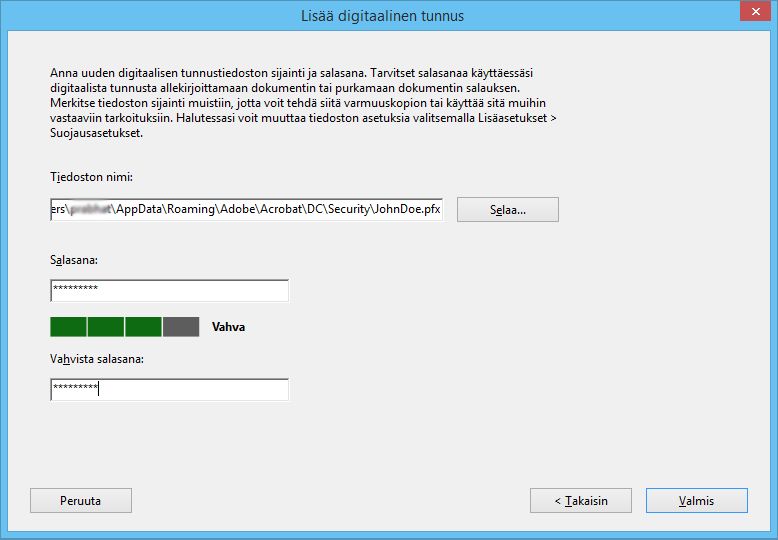 Anna tunnuksen salasana