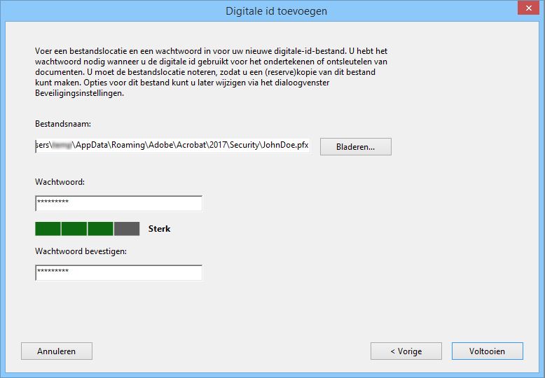 Een wachtwoord opgeven voor de id