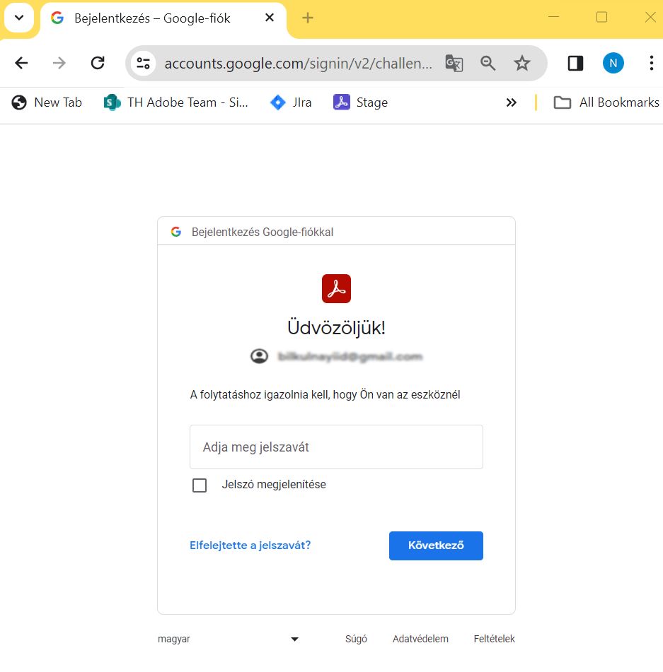 Jelentkezzen be Google fiókjával