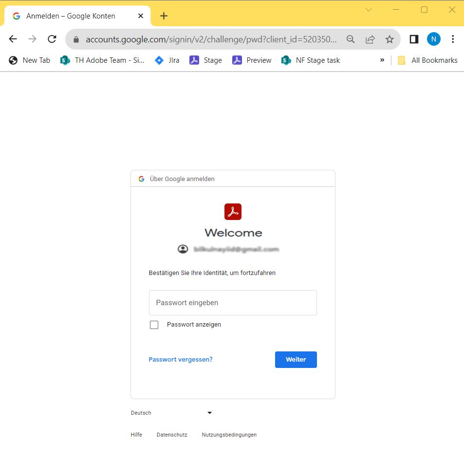 Mit Google-Konto anmelden