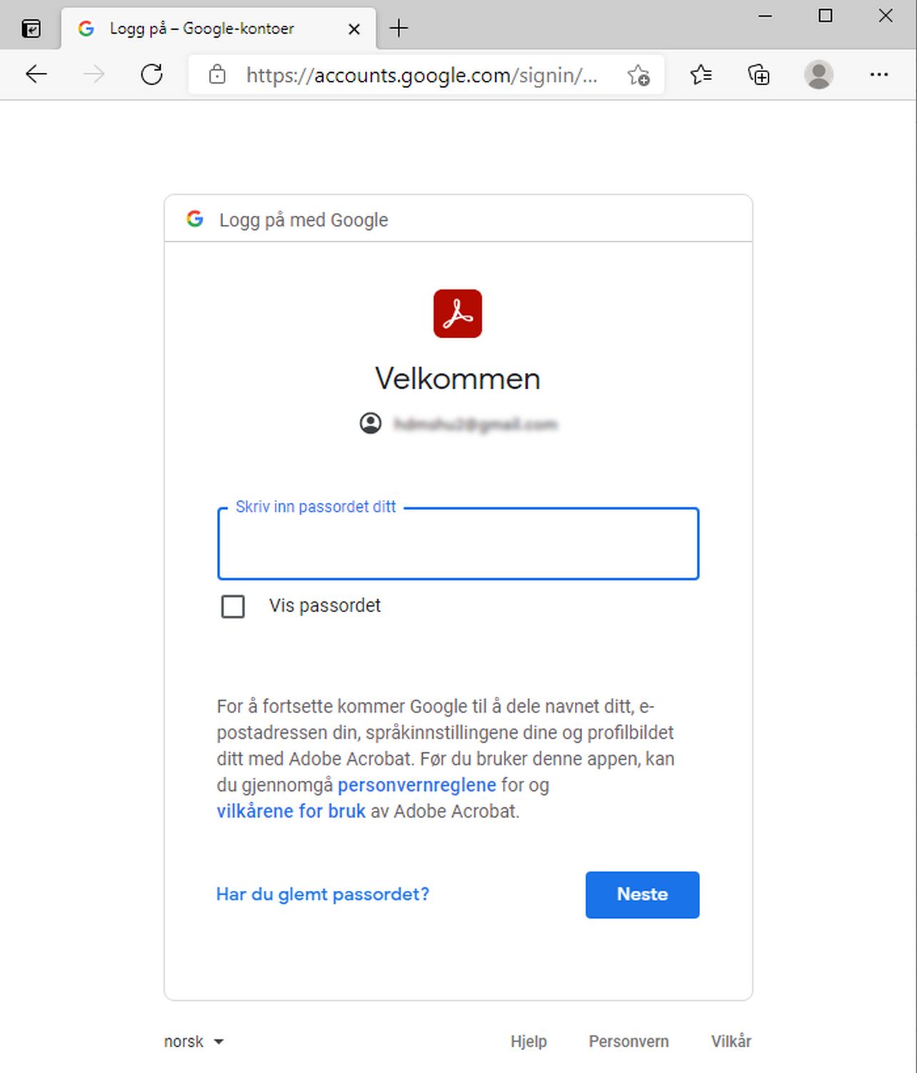Logge på med Google-kontoen din