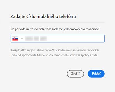 Zadajte telefónne číslo