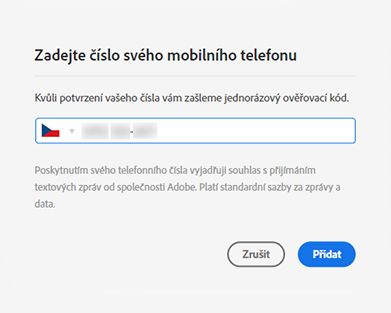 Zadejte telefonní číslo