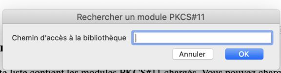 Entrer le chemin d’accès à la bibliothèque