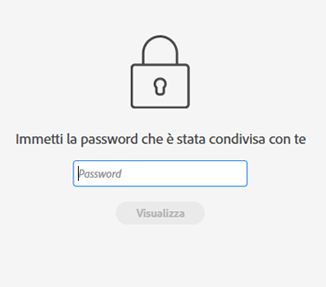 Immissione della password per visualizzare il prototipo protetto da password