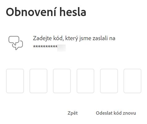 Zadání ověřovacího kódu