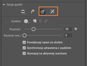 Opcje nacisku i pochylenia