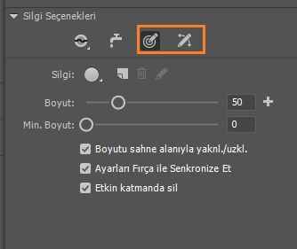 Basınç ve Eğim seçenekleri