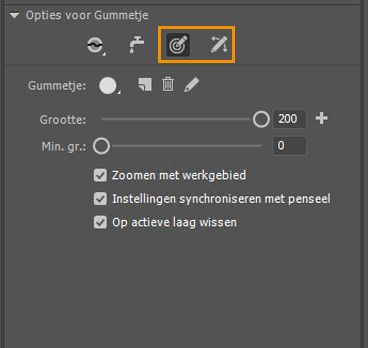 Opties voor druk en overhelling