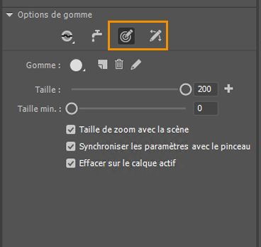 Options de pression et d’inclinaison