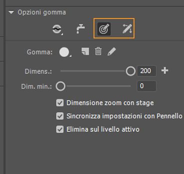 Opzioni Pressione e Inclinazione