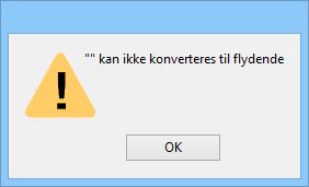 Fejl ved forkert angivet værdi
