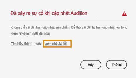 Không thể cài đặt bản cập nhật