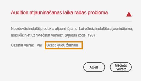 Nevar instalēt atjauninājumu