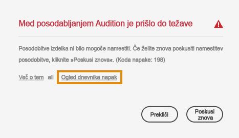 Posodobitve ni mogoče namestiti