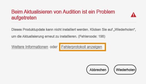 Update kann nicht installiert werden