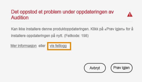 Oppdateringen kan ikke installeres