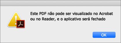 Erro O PDF não pode ser exibido no Acrobat ou Reader