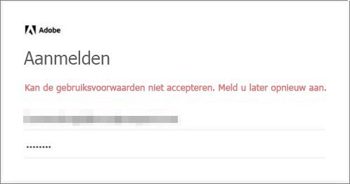 Fout bij gebruikersrechtovereenkomst