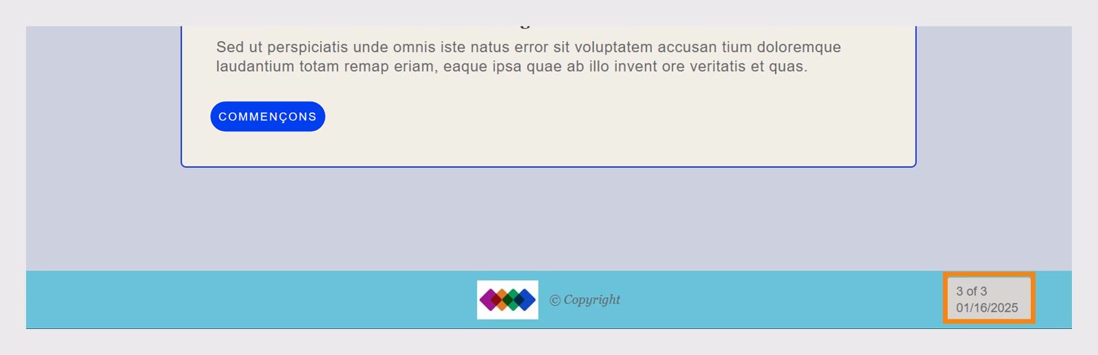 Exemple d’apparence d’une variable de date pendant l’exécution