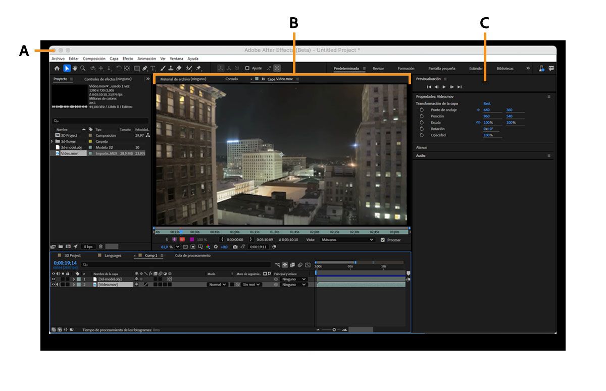 Ejemplo de espacio de trabajo