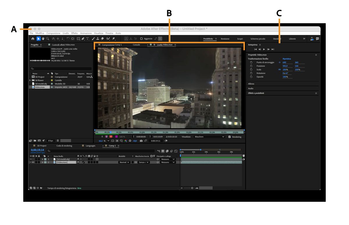 Esempio di spazio di lavoro