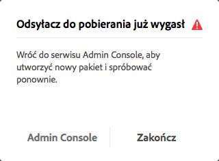 Błąd: Pakiet wygasł