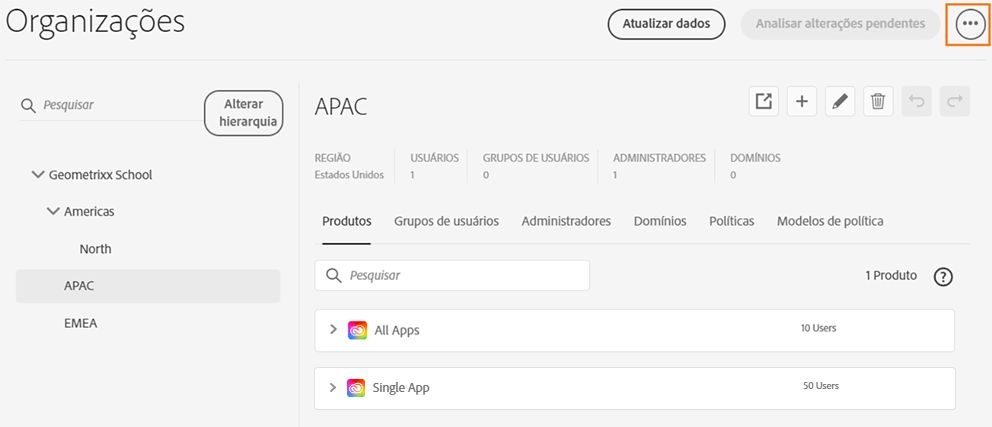 Adicionar organização