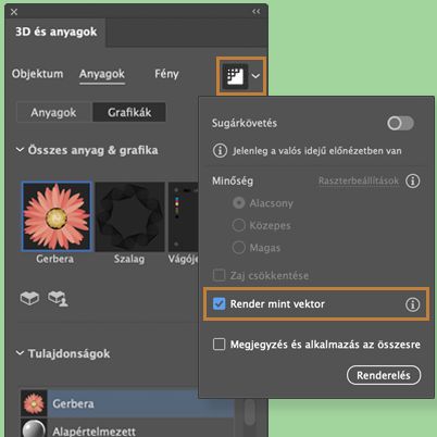 Rajzelemek leképezésének renderelése vektorként