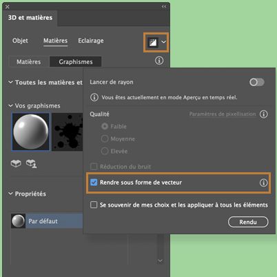 Rendu du placage sous forme de vecteur