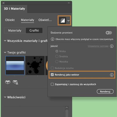Renderowanie kompozycji rzutowanej jako wektorowej