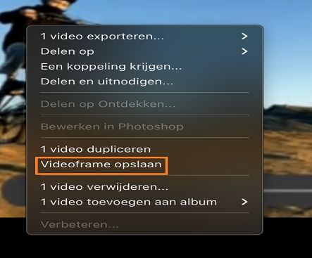 Exporteer een frame van de video in Lightroom.