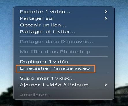 Exporter une image de la vidéo dans Lightroom