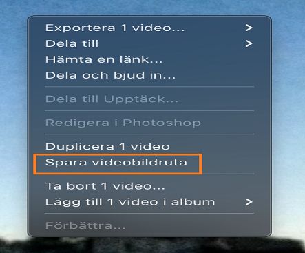 Exportera en bildruta från video i Lightroom.